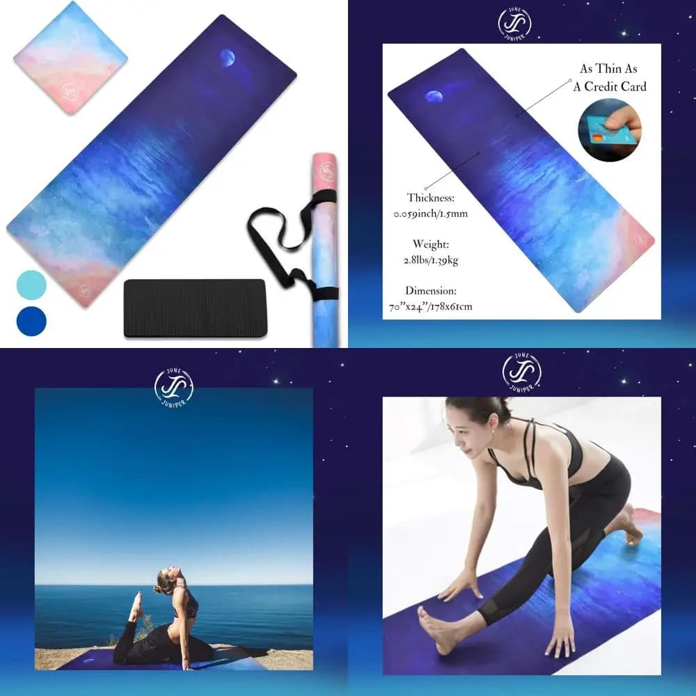 Tappetino yoga da viaggio pieghevole, leggero e antiscivolo: sottile, ecologico, compatto per la pratica in movimento