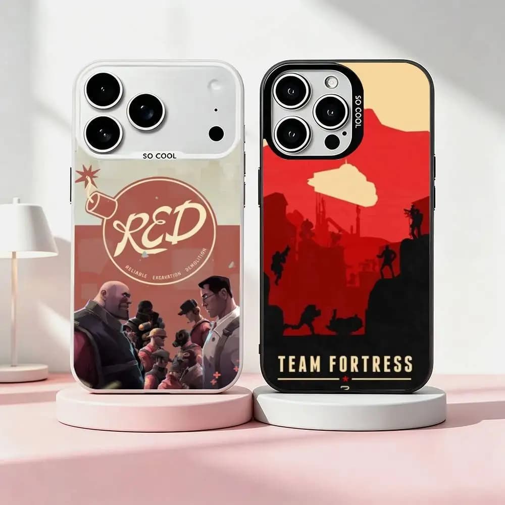 Game T-Team F-Fortress 2 Phone Case For iPhone 17,16,15,14,13,12,11 Plus,Pro Max,XS,Colorful Silver Phone case Funda Cover Gift