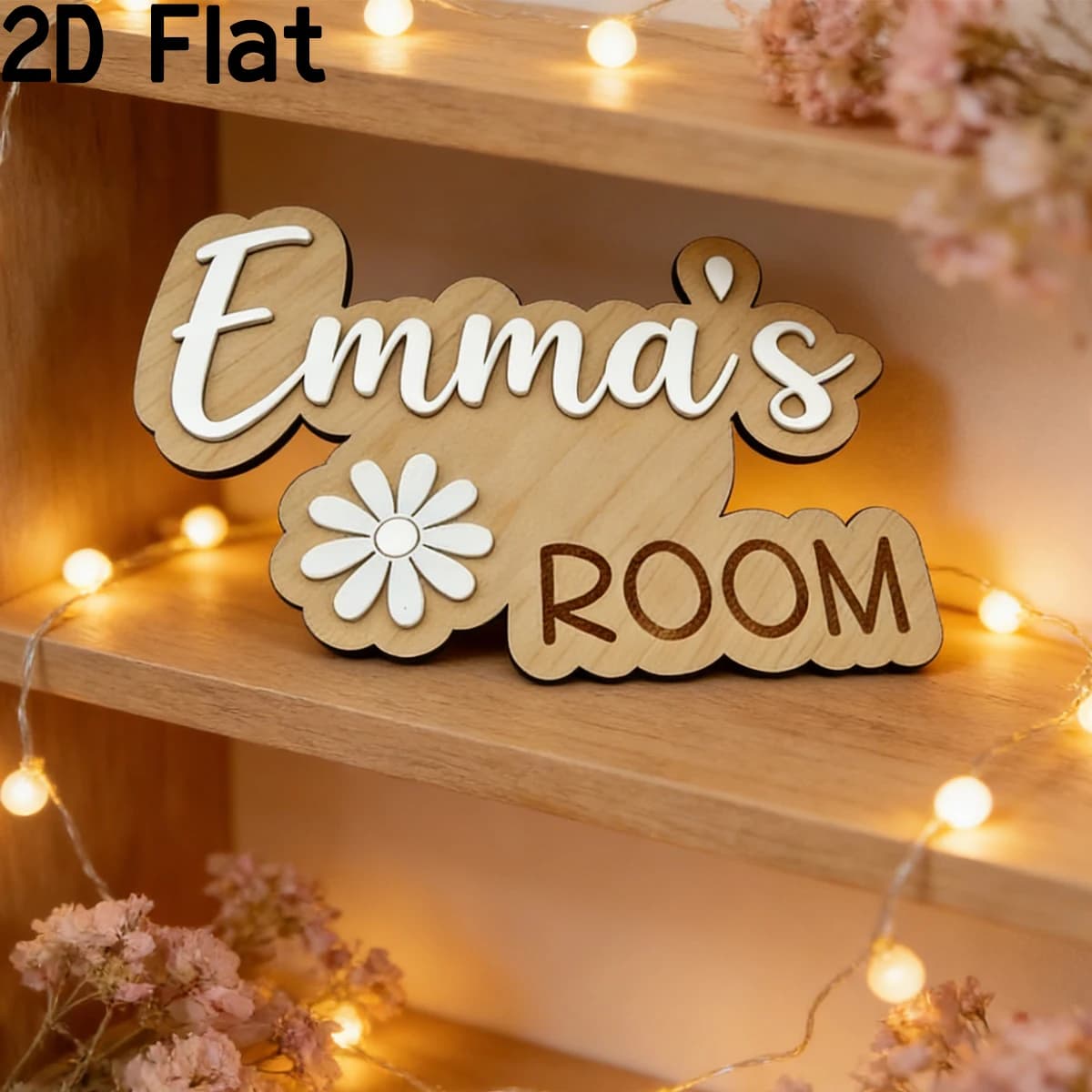 Targa in Legno e Acrilico Personalizzata con Fiori, Decorazione per Parete o Porta di Casa, Ufficio, Regalo Fai-da-Te per Nascita, Compleanno, Matrimonio, Laurea