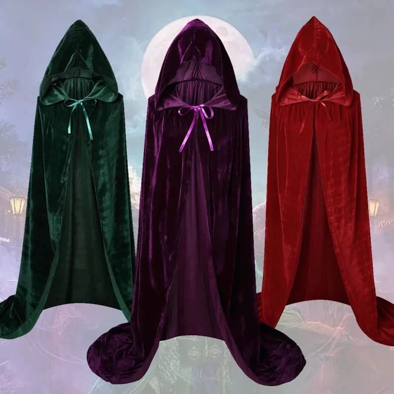 2026 Mary Sarah Winifred Sanderson Sister Cosplay Costume Hooded Hocus Pocus Witch Cloak Christmas Halloween Gift For Kids 5QUTT