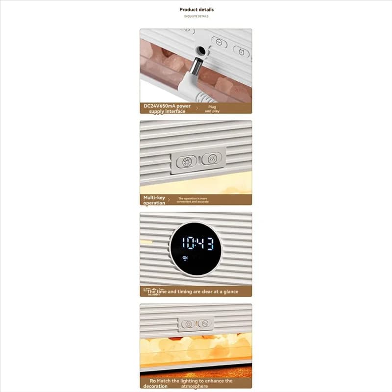 Umidificatore per aromaterapia stile roccia con diffusore di aromi A25F, mini diffusore di oli essenziali con fiamma di roccia con timer per yoga, per la casa, fuori