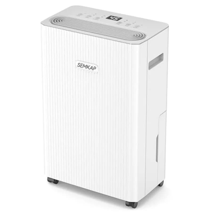 Deumidificatore da 2500 piedi quadrati per seminterrato con tubo di scarico, deumidificatore da 32 pinte per casa, ambienti di grandi dimensioni, bagno, camera da letto, silenzioso e intelligente