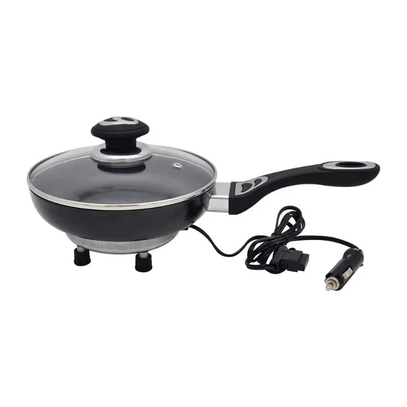 12 Volt portable electric travel aluminum car rice cooker, pan, non-stick surface