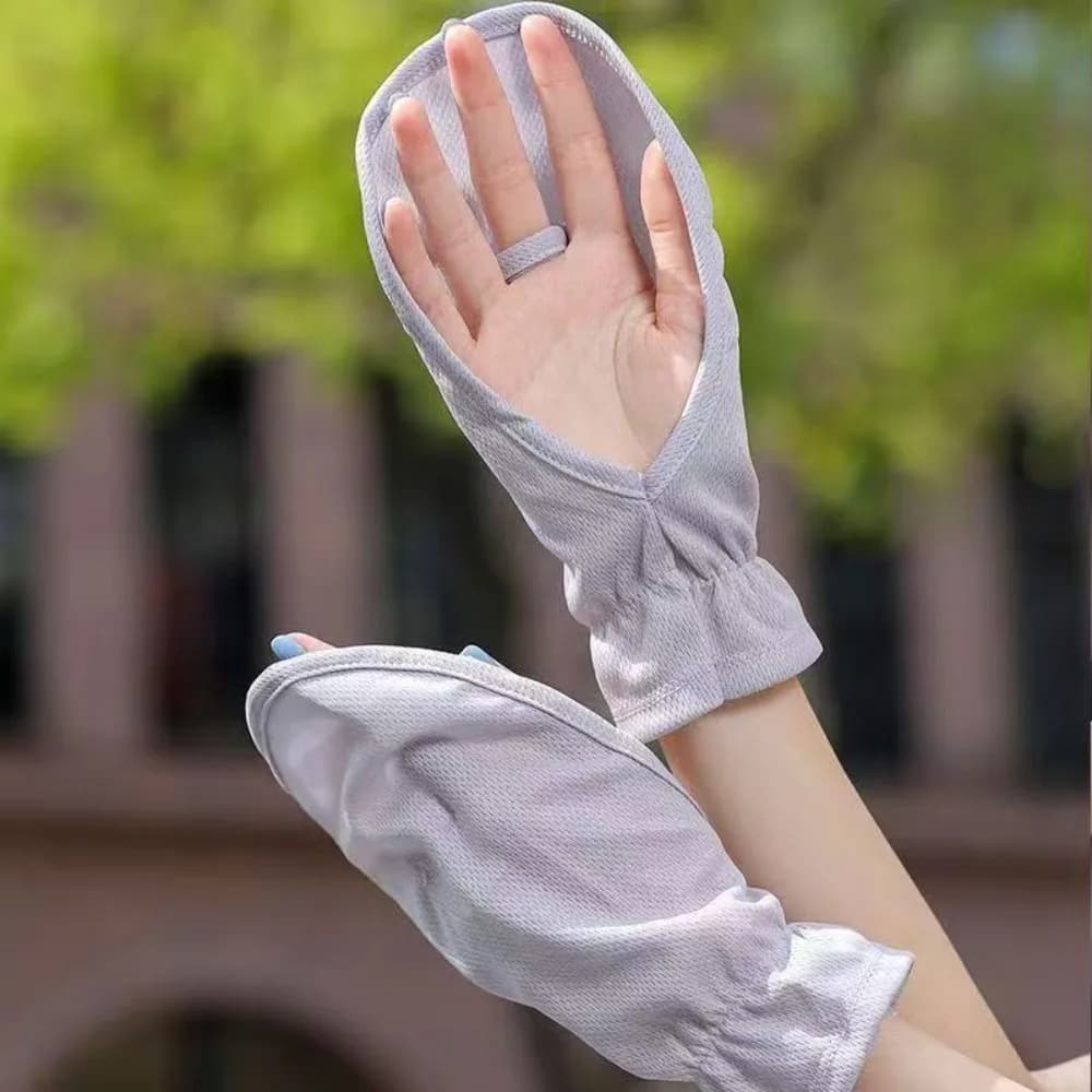 Anti-UV Sun Protection Sleeves Adjustable Cuff Sunscreen Driving Sleeve Gloves Elastic Loose Cycling Arm Cover Outdoor Sport
