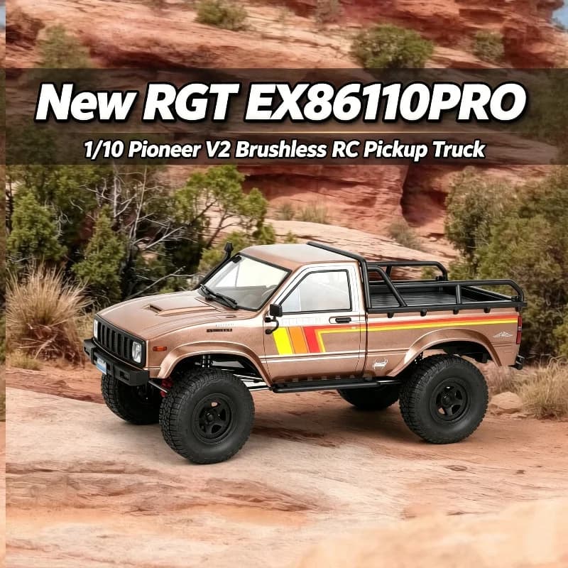 New RGT EX86110PRO Pioneer 1/10 Simulated Pickup Off-Road Climbing Vehicle With Light RC Brushless Electric High-Speed Model Toy