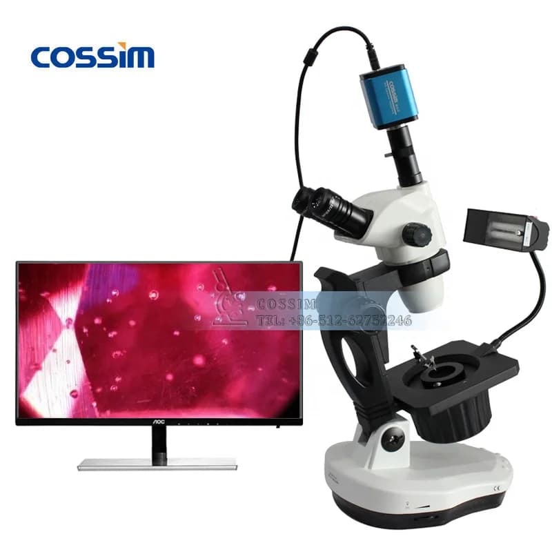 VGM650A Microscopio gemologico trinoculare per gioielli e gemologia con zoom continuo per l'identificazione delle gemme