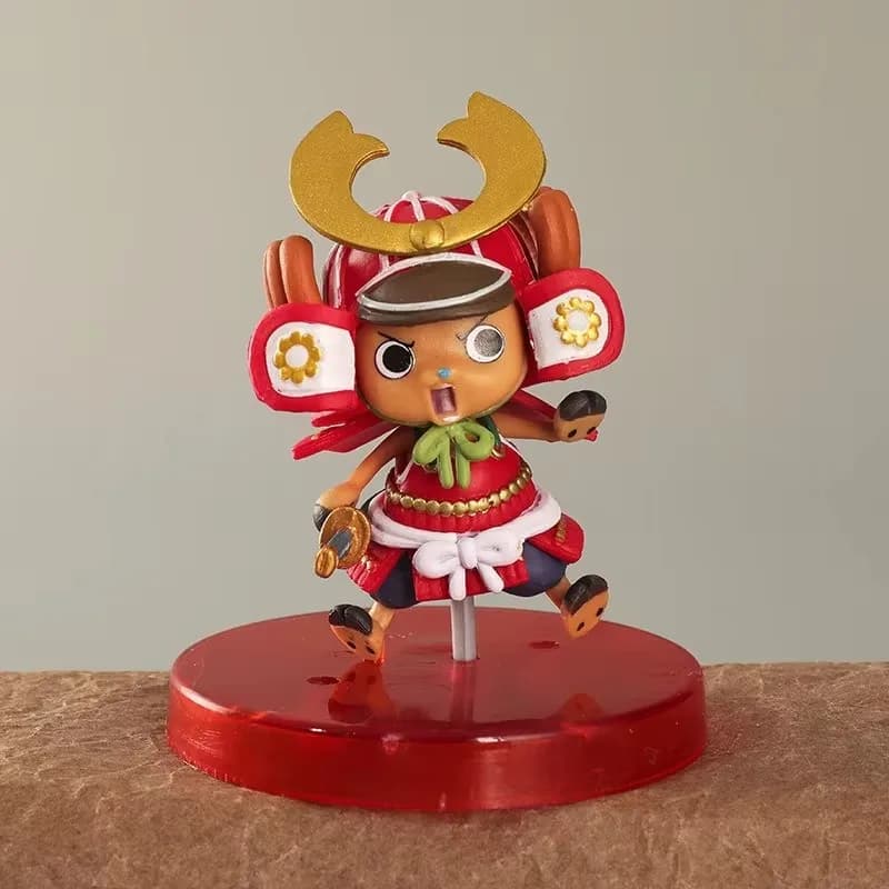 Statuetta Anime One Piece di 9cm, Luffy Chopper in Abbigliamento da Samurai, Modellino in PVC da Collezione, Action Figure da Scrivania, Giocattolo Regalo per Bambini