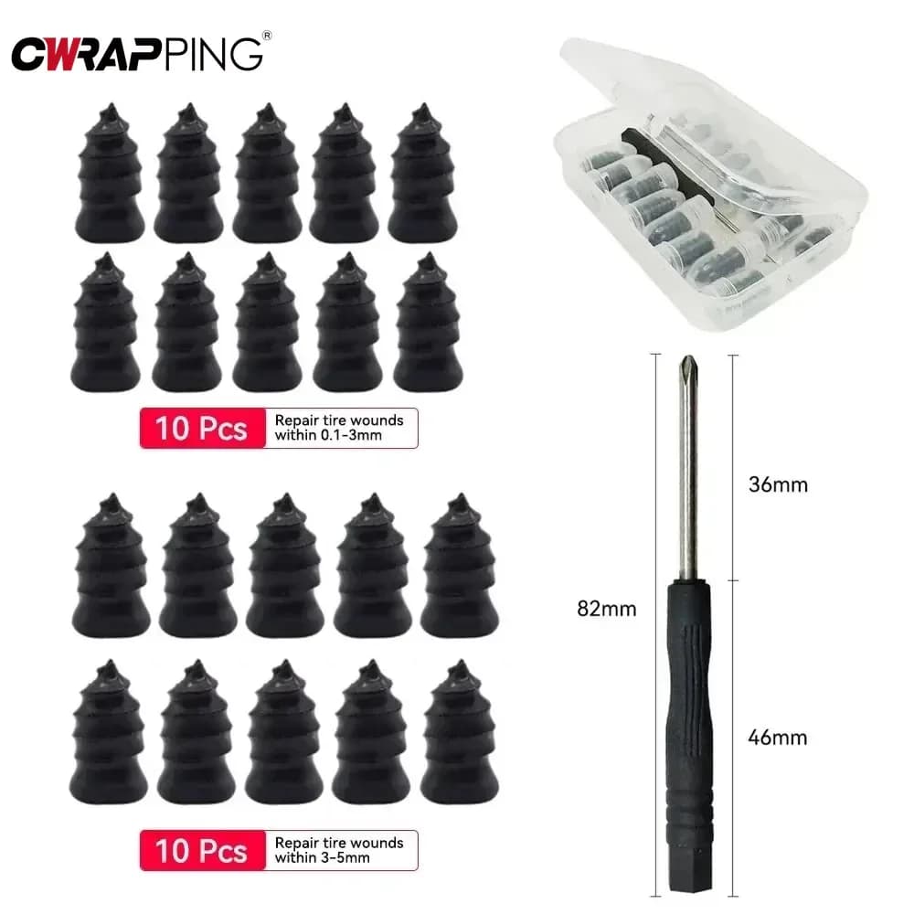 21-10 pcs Rubber Nails Set for Repair Tires for Vacuum Car Screws for Universal Tires Repair Toolkit Tubeless Car Motorcycle Accessories