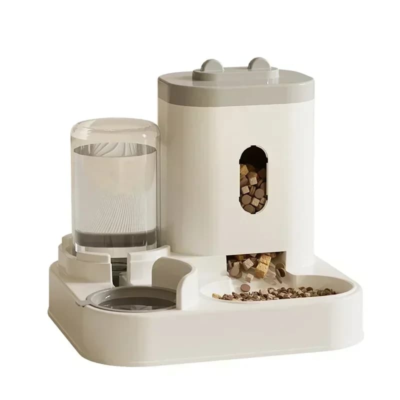 1A-Automatic Feeder Cat Dog Food Bowl With Water Fountain Pet Large Capacity Raised Stand Dish Bowl For Cat Drinker Accessories