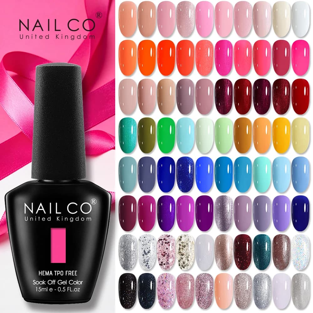 NAILCO 15ml Smalto Gel per Unghie, Vernice Ibrida Rosa Estiva, Smalto UV per Manicure, Top Coat Base Rosso, Esmalte Gel per Unghie