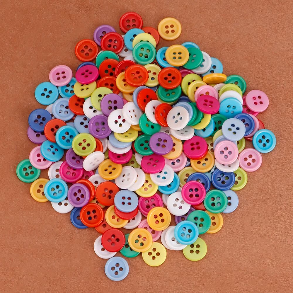 200 pezzi bottoni rotondi set di colori misti per artigianato cucito fai da te bottoni manuali pittura bottoni ornamenti fatti a mano fai da te 9/11mm - 4 fori