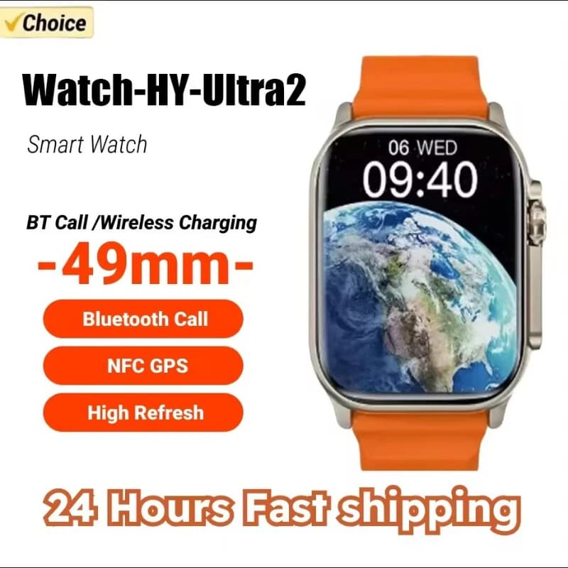 Nuovo HY-Ultra2 Smart Watch 49mm 2025 Nuovo NFC Uomo Donna GPS Track Chiamata Bluetooth BT Giochi musicali Ricarica wireless Smartwatch