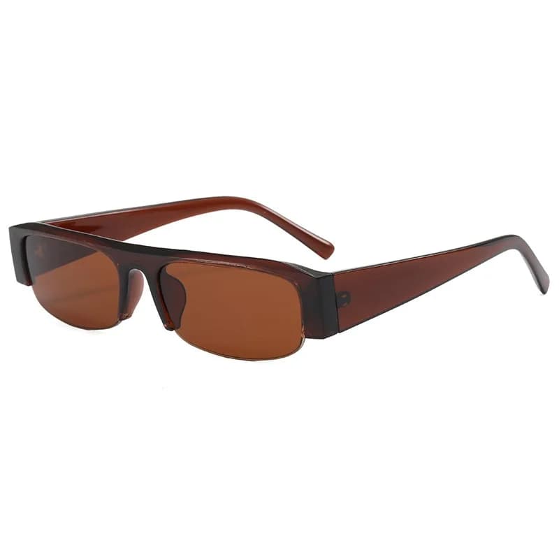 UV400 Light Weight Thick Rectangle Half-frame Sunglasses Bold 90s Y2K Chunky Frame Comfortable for Women Men Outdoor Travel