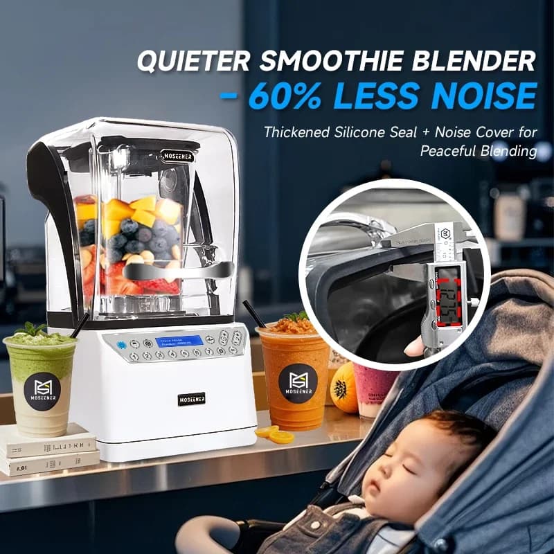 MOSEENER High-Speed Commercial Blender Automatic Multifunctional Fruit Juicer Fruit Fresh Smoothie Mixer Blender for Home Use