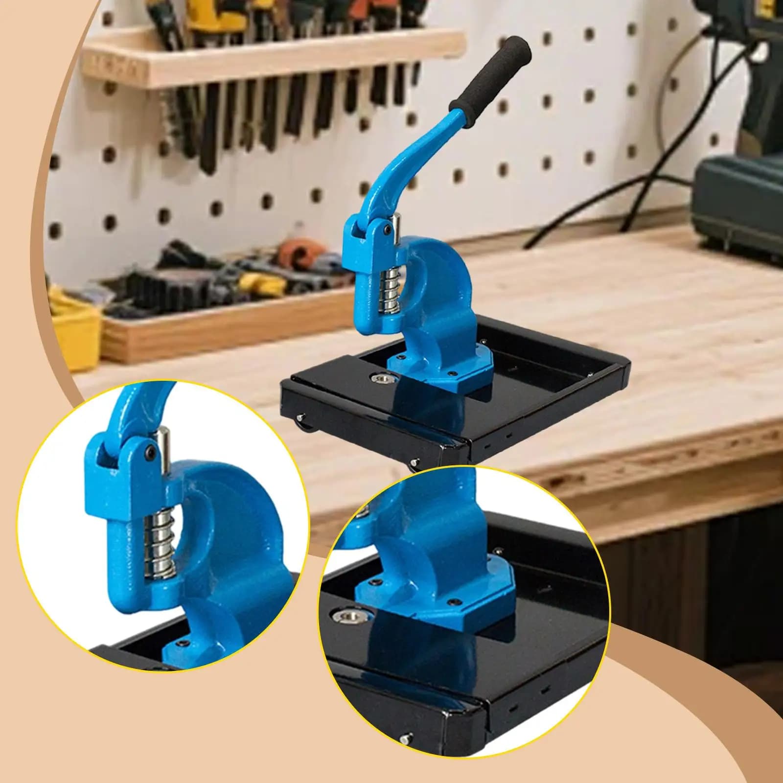 Macchina Manuale a Pressione per Occhielli in Acciaio, Kit di Attrezzi per Banners, Tende, Borse, Scarpe