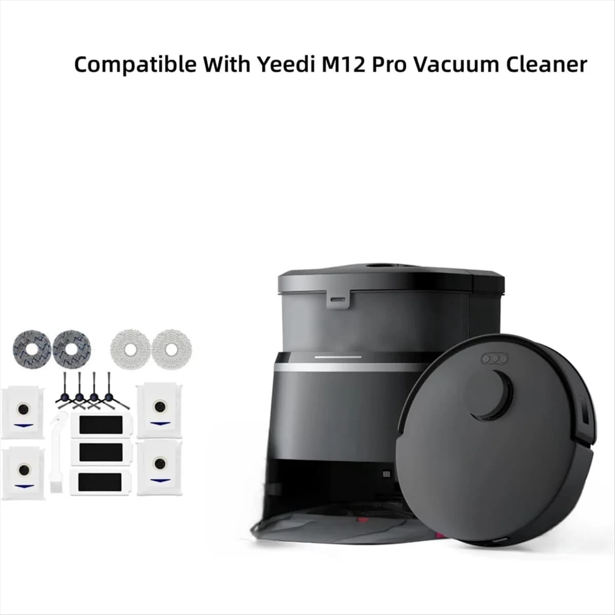 Per M12 Pro Robot Aspirapolvere Spazzola laterale Filtro Hepa Mop Sacchetti per la polvere in tessuto Accessori-A68M