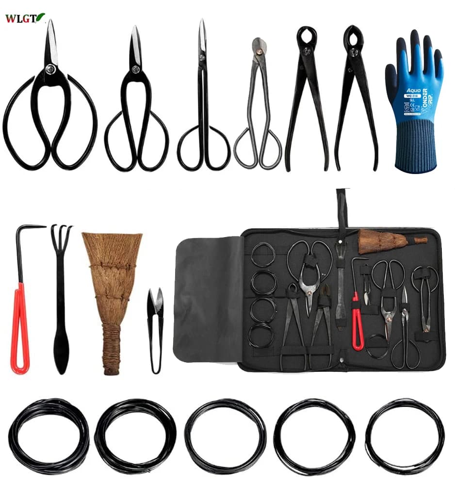 Set of tools for pruning bonsai Garden shears Extended cutter Carbon steel scissors kit with nylon housing for domestic garden pruning tools