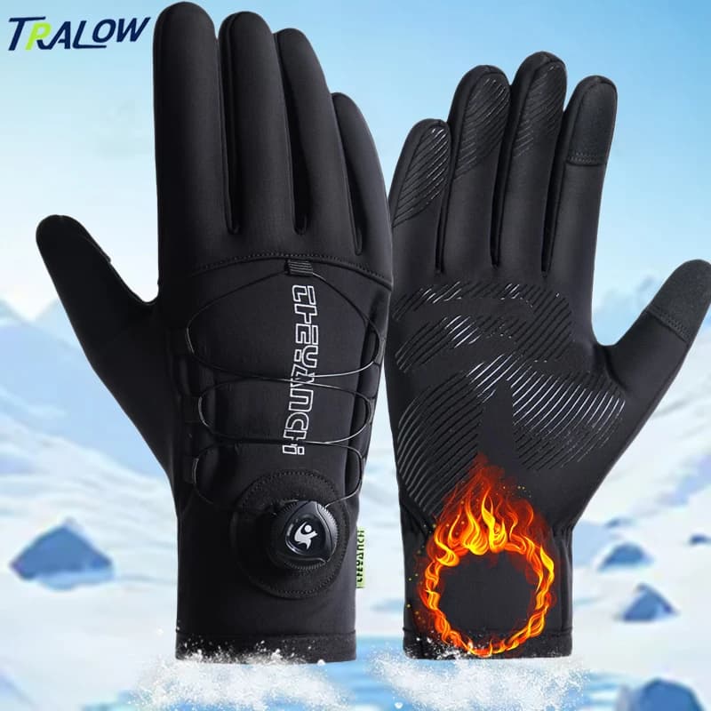 TRALOW Guanti Invernali per Uomo Donna Tempo Freddo Antiscivolo e Isolamento Termico per Corsa Ciclismo Sci Snowboard Escursionismo