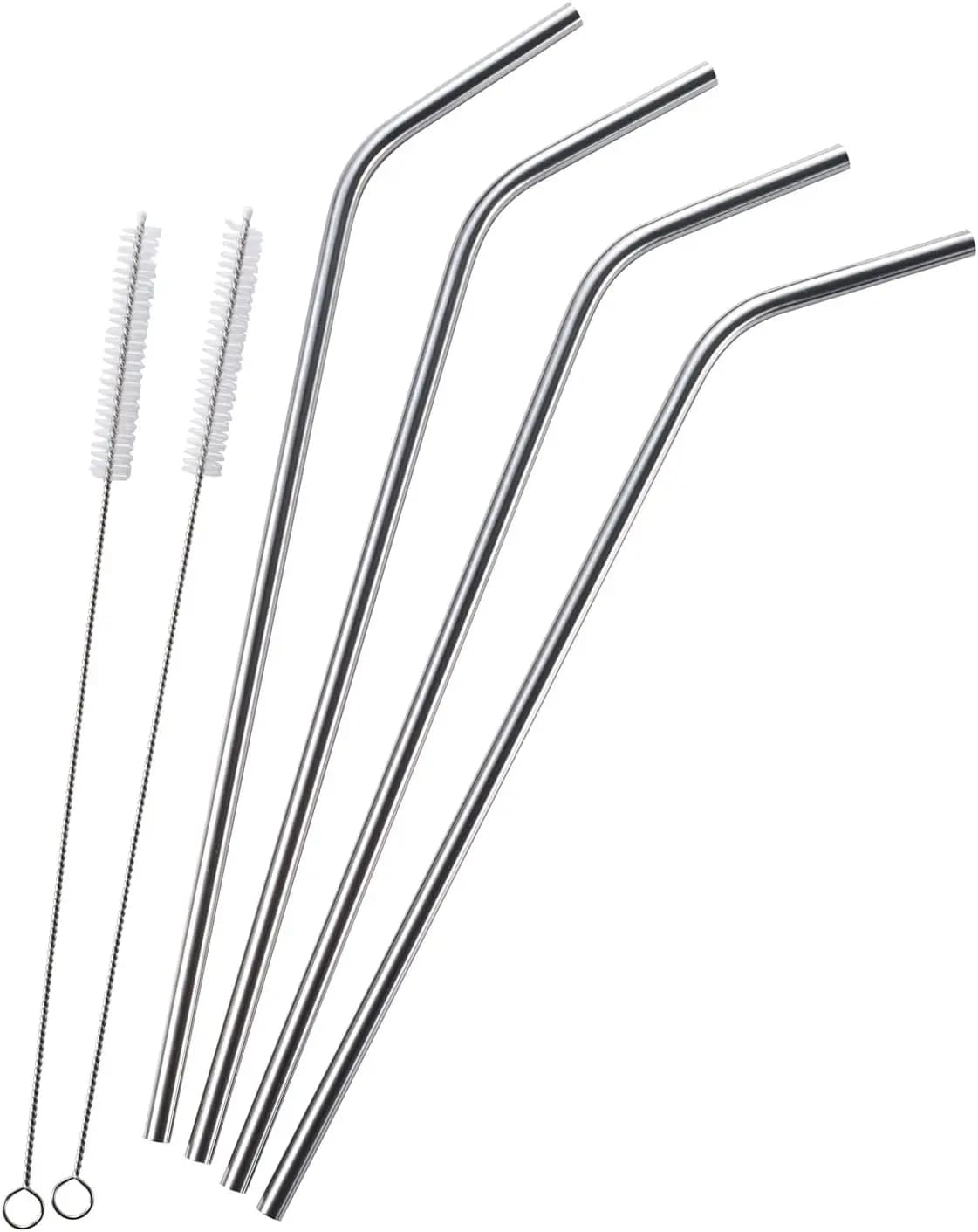 Cannucce extra lunghe in acciaio inossidabile per bicchieri da 30 oz, set da 4 con spazzole per la pulizia