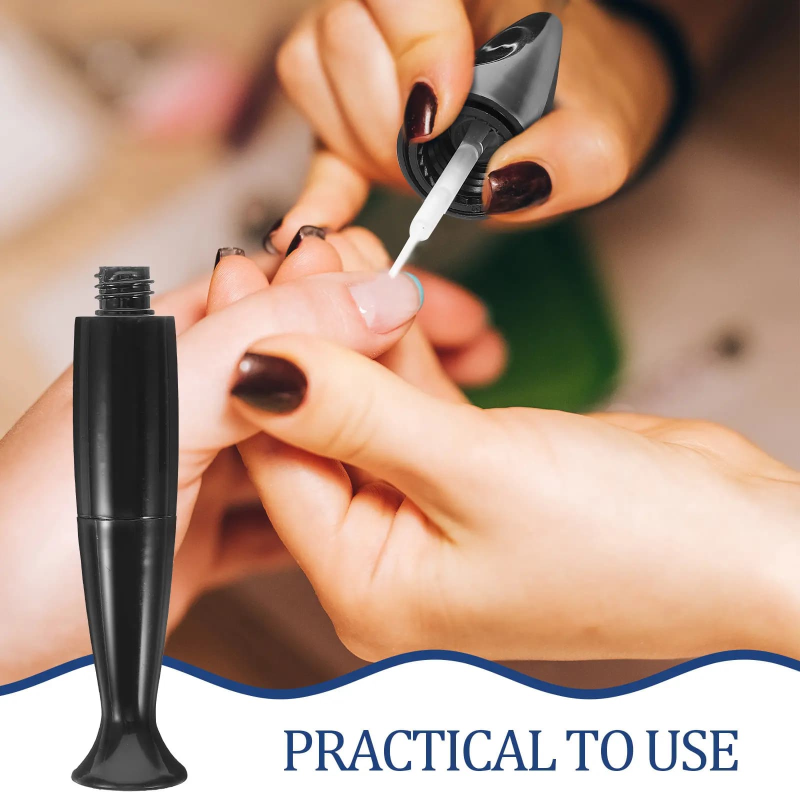 2 Pezzi Penna Olio Nutriente per Unghie Vuota Ricaricabile, Contenitore Portatile per Olio Unghie, Strumento Manicure Anti-Perdita con Punta a Pennello e Gel Diamantato