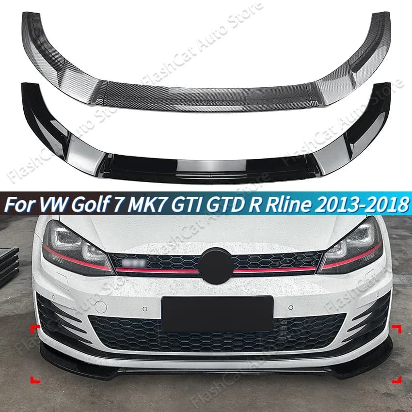Golf 7 GTI Car Front Bumper Lip Lower Splitter Diffuser Body Kit Spoiler Trim For VW Golf 7 MK7 GTI GTD GTE R Rline 2012-2018