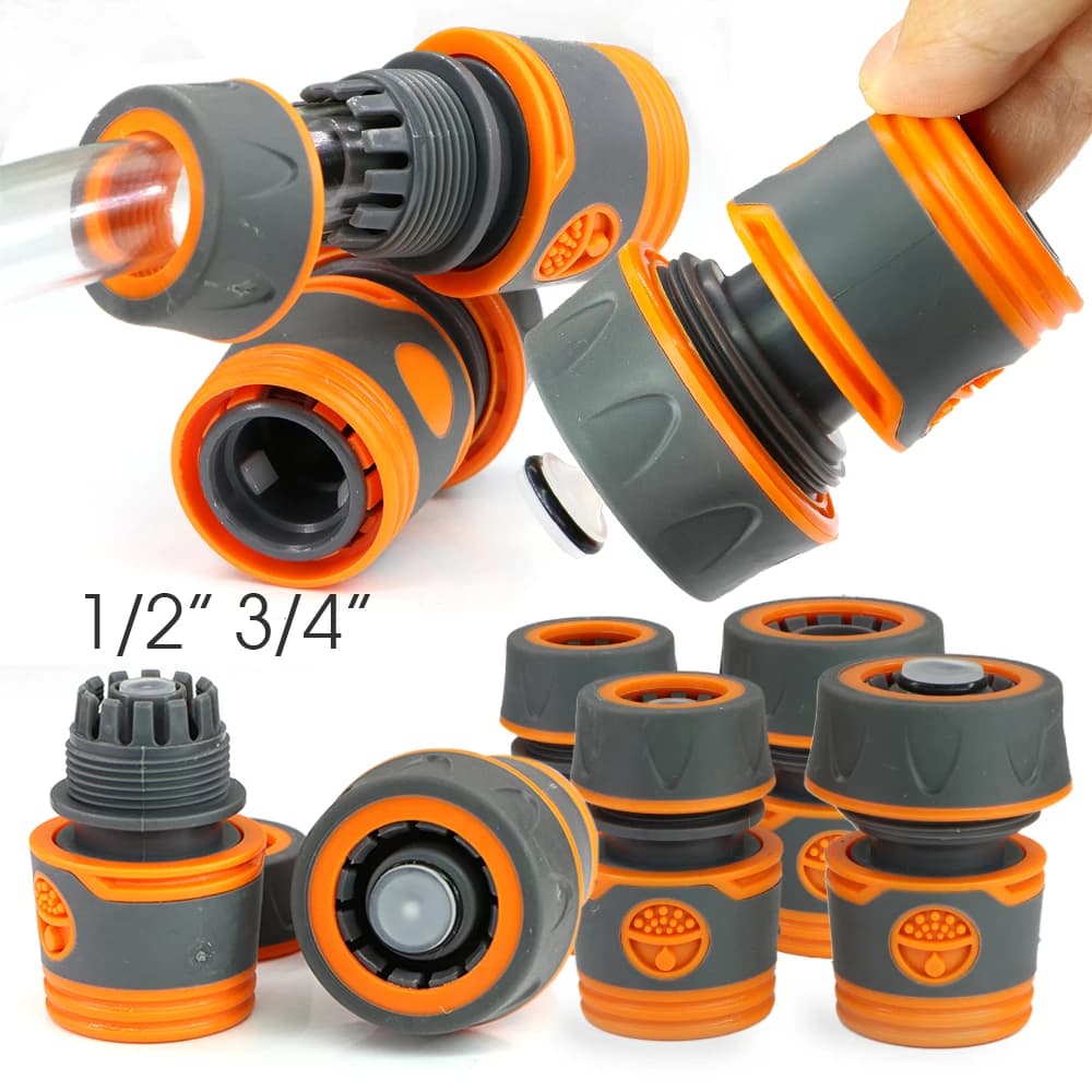 5PCS 1/2 "3/4" Garden Tube Quick Connector for Extensor Repair Water Pipe Joint 12mm 16mm Irrigation Pipe Couple Adapter
