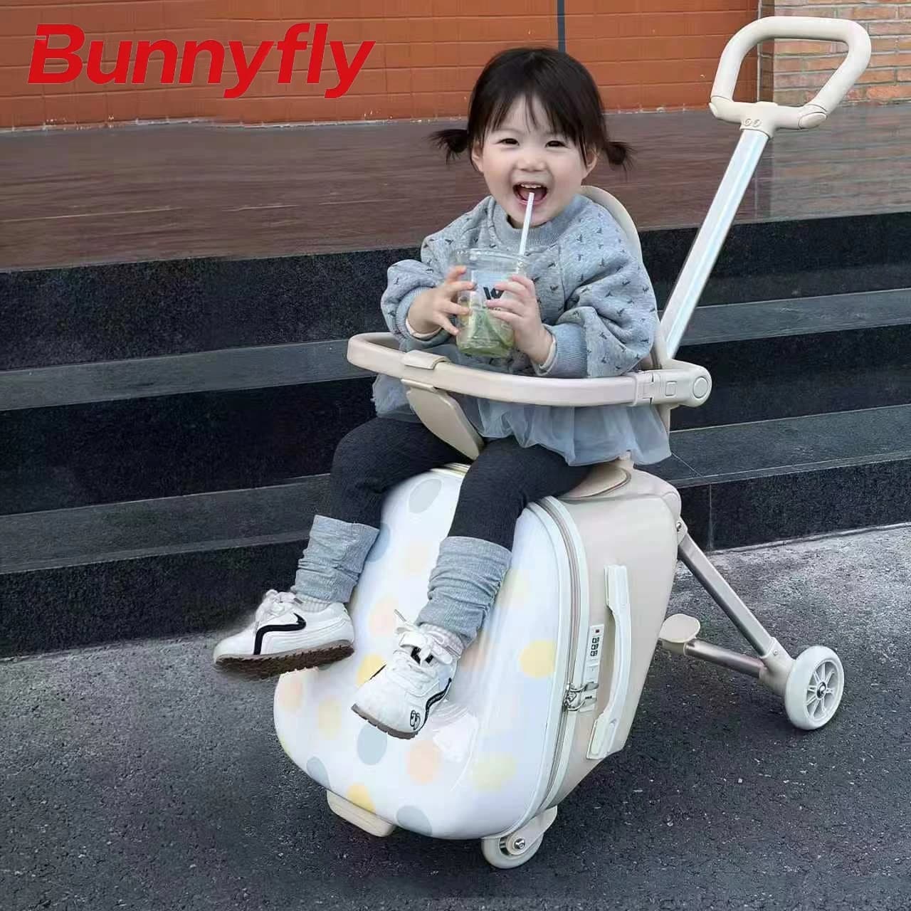 Bunnyfly 20-Inch Children's Luggage Case with Built-In Stroller - Baby Can Ride Walk Or Carry Their Own Suitcase