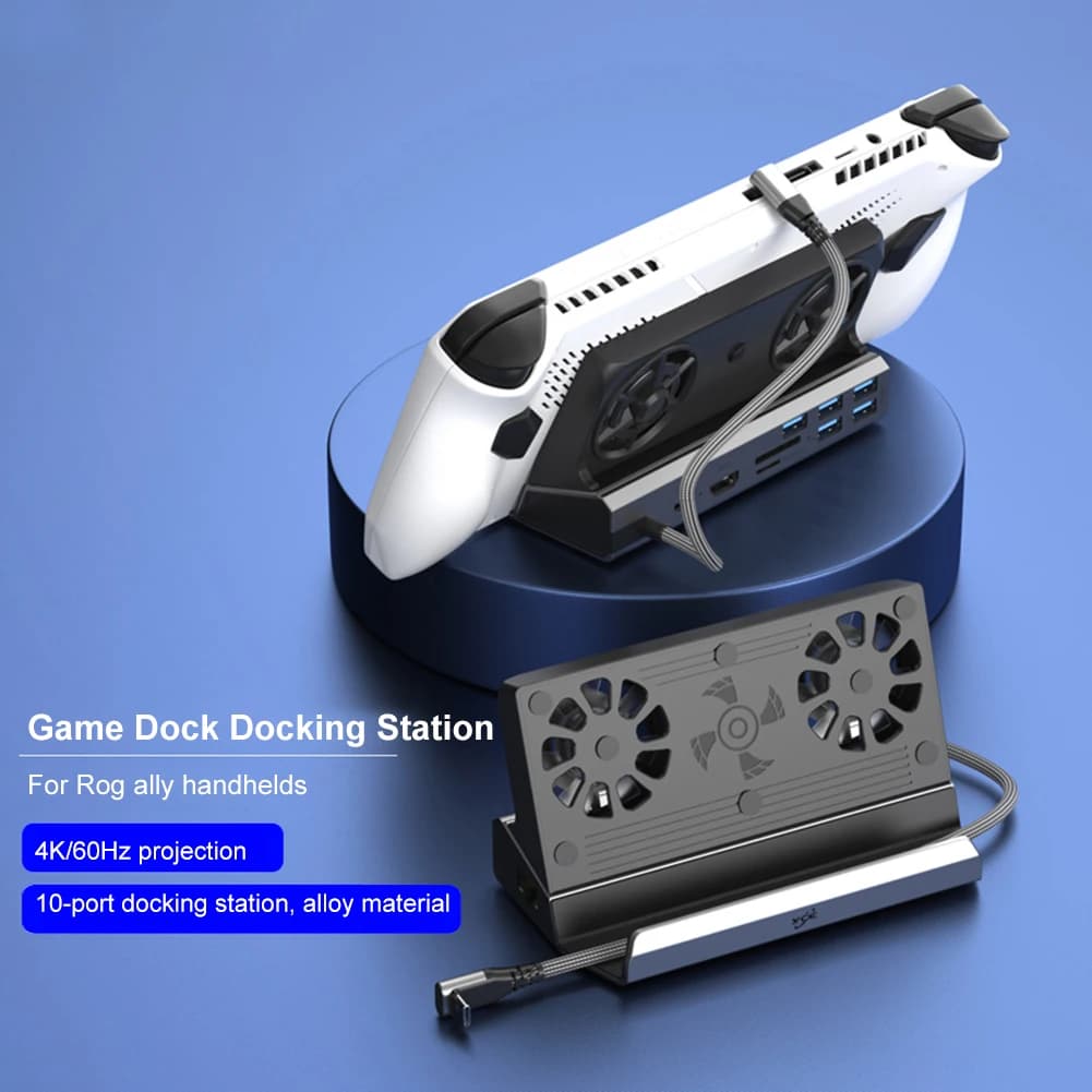 Supporto Base TV con Dock HDMI, Hub Console 4K 60Hz, Docking Station USB-C, Ethernet Gigabit 1000Mbps, PD 100W per ROG Ally Game