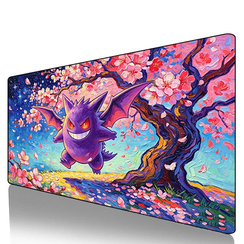 Tappetino per mouse Gengar Sakura Pagoda Tastiera per computer 900x400 Tappeto Accessori da gioco fantastici Tappetino per mouse PC Gamer Tappetino da scrivania