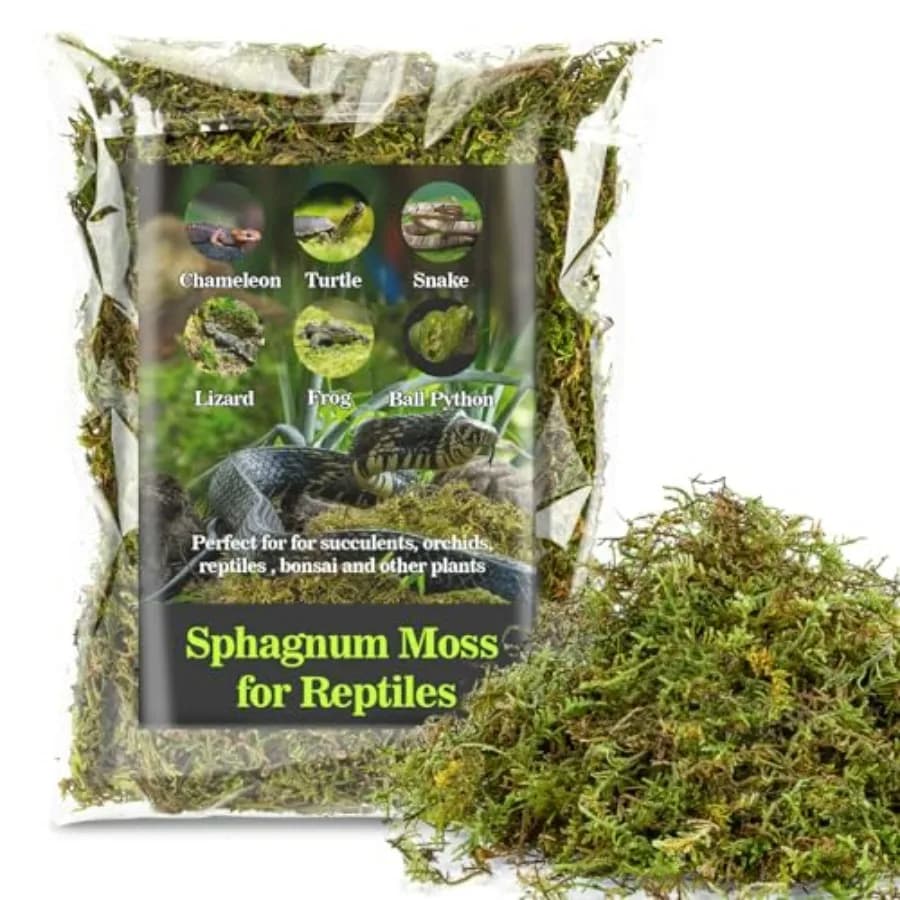 Sphagnum Moss for Reptiles - Terrarium Reptiles Moss Dried Peat Moss Habitat Bedding Moss for Snakes Turtle Frog Gecko and Othe