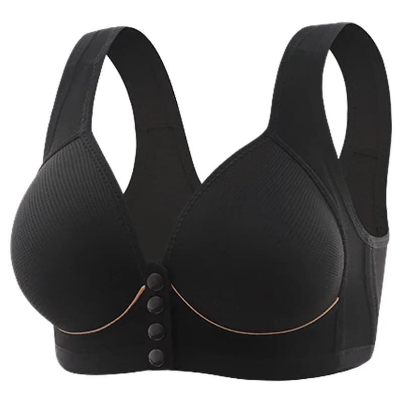 Reggiseno da donna alla moda e confortevole, senza cuciture, in pizzo, con anello in acciaio, traspirante, con chiusura frontale, leggero