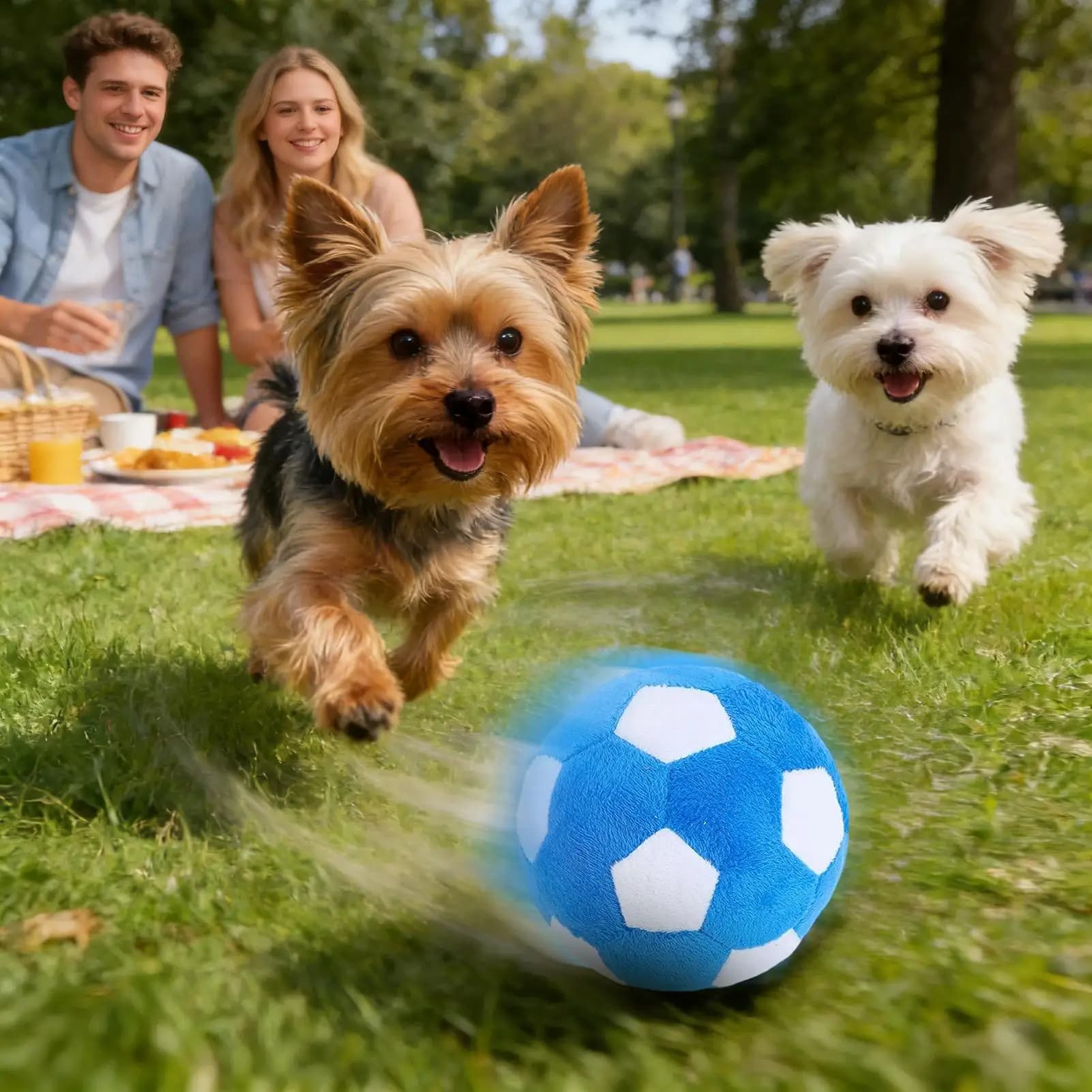 Dog Soccer Ball Toy Squeaky Football Game Plush Soft Squeaky Balls for Dogs for Indoor Outdoor Play Teething Enrichment Puppy