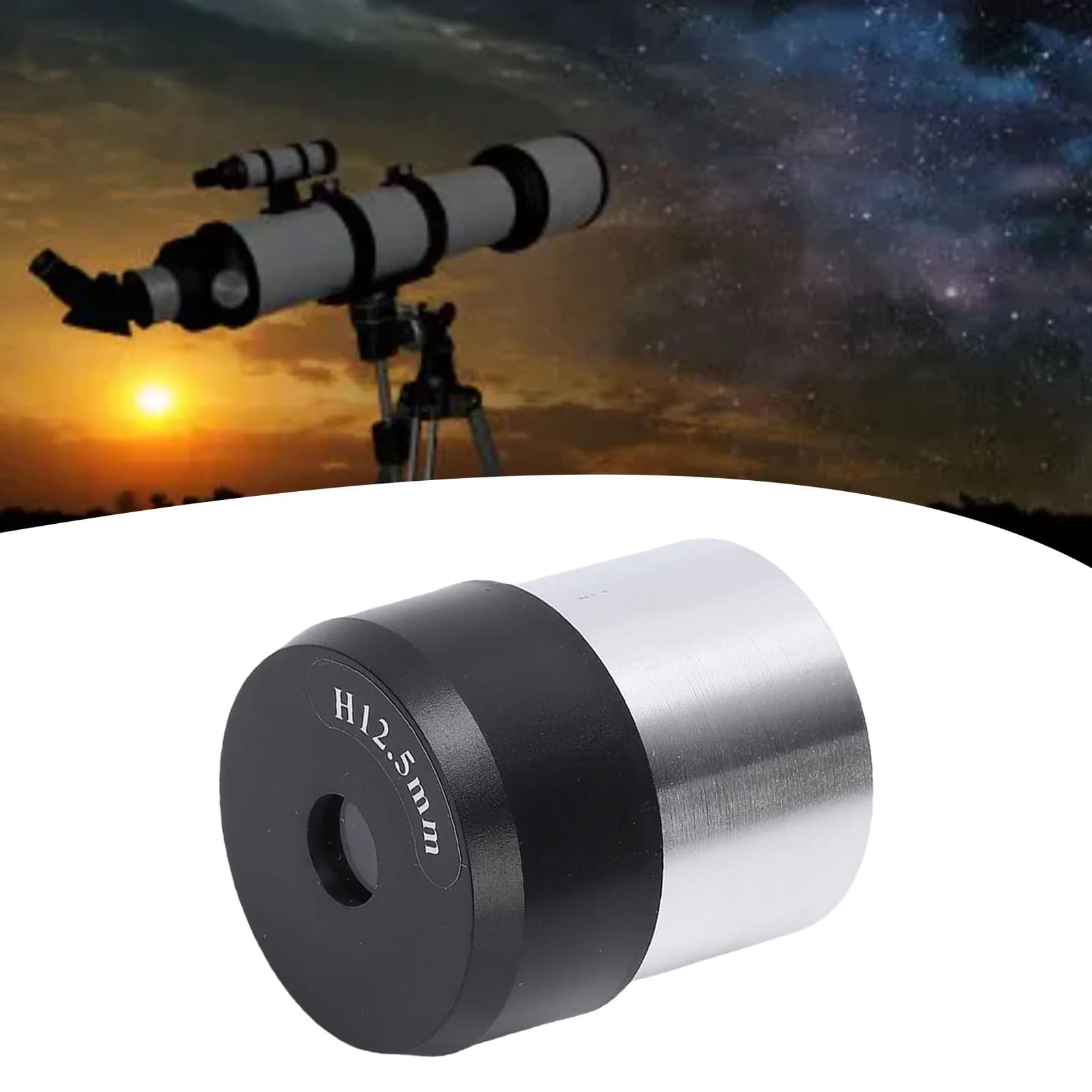 Oculare per telescopio astronomico Vetro ottico in lega di alluminio Oculare da 1,25 pollici H12,5 mm per obiettivo oculare per telescopio accessorio