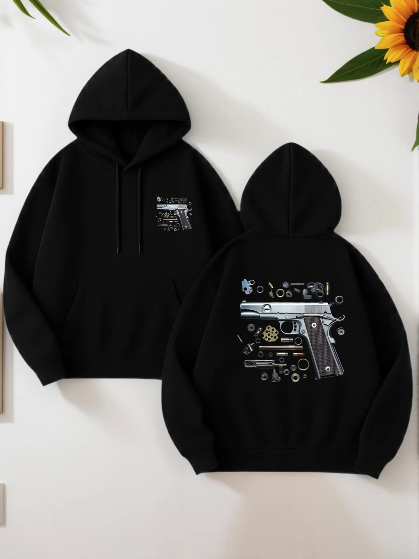 Felpa con cappuccio grafica da uomo, lettera - stampa, stile casual, misto cotone, da uomo, da indossare tutti i giorni