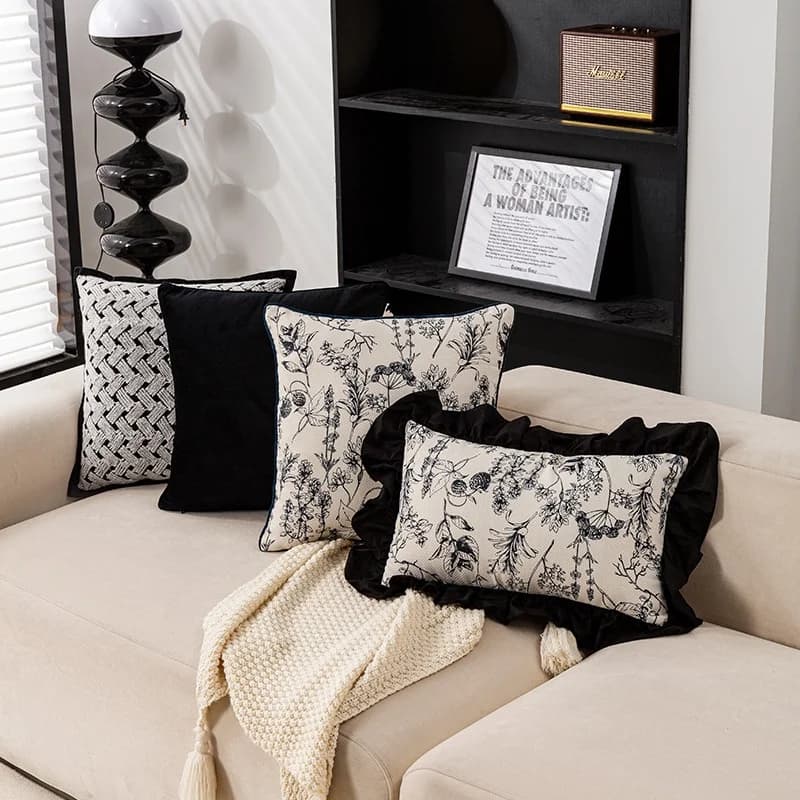 Nordic Sle sofa cushion, for sample room, for wolf window, modern and simple bed headboard cushion, in polyester fabric, Ins Sle Junxin series