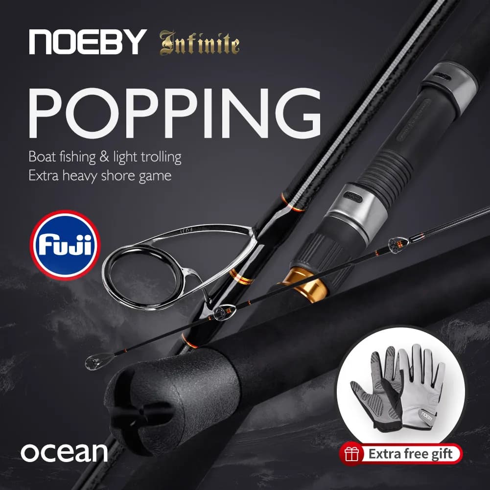 Canna da pesca spinning NOEBY-Ocean Popping, maschera popper costera per canne da pesca al mare con tonno, potenza MH H, guide Fuji, 2,6 m, 2,7 m