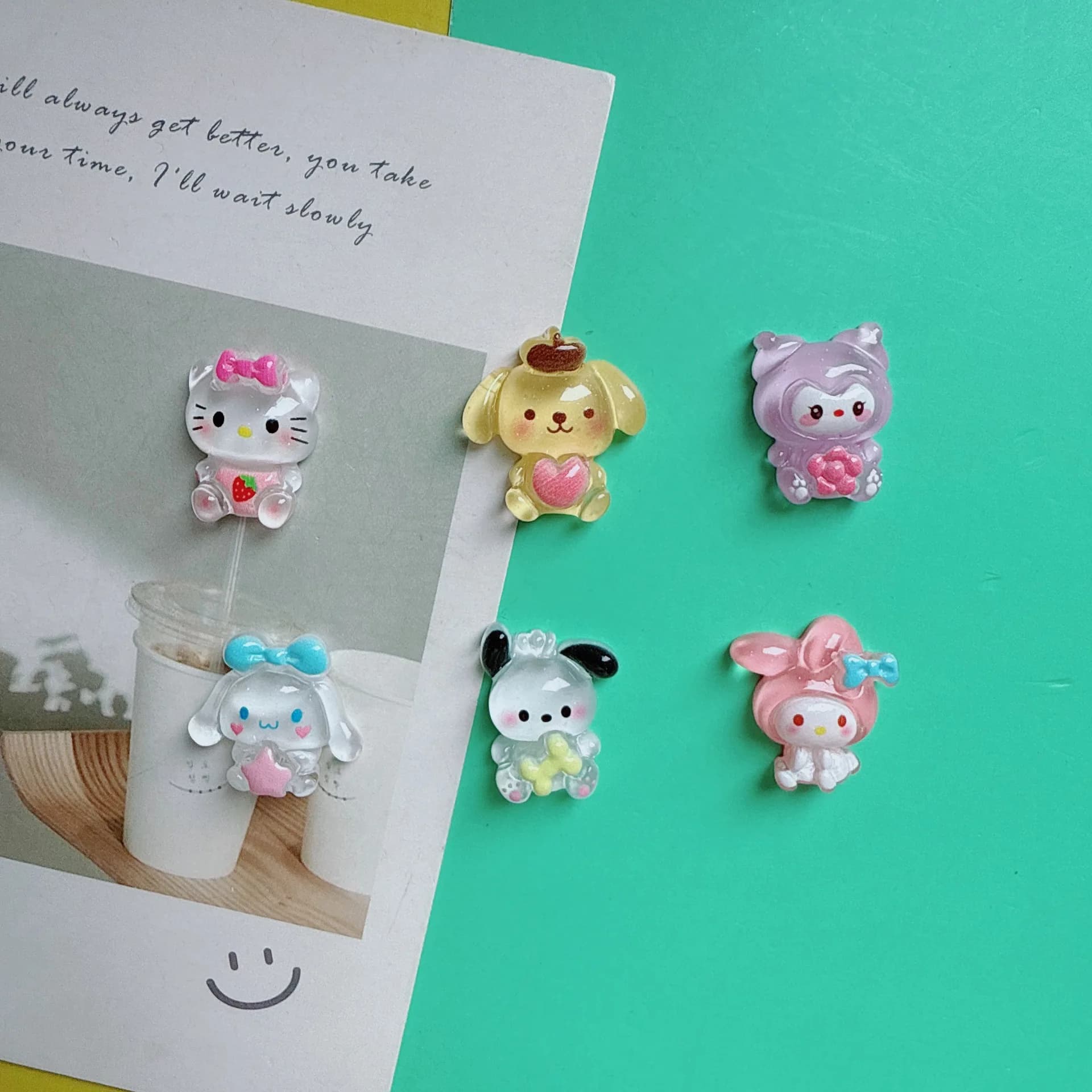 5pcs Ice through resin animal hairline handmade material DIY phone case charms resin flatback shoe bag toy accessories