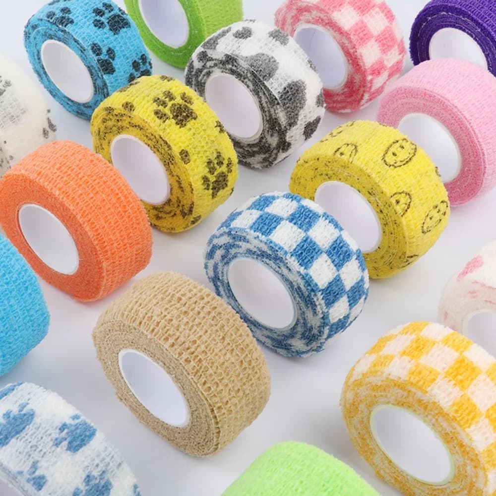 Benda Elastica Autoadesiva Premium, Nastro Elastoplast per Protezione Sportiva di Polso, Palmo, Dita, Braccio, Spalla, Ginocchio, Caviglia, Zampe di Animali Domestici, Tatuaggi