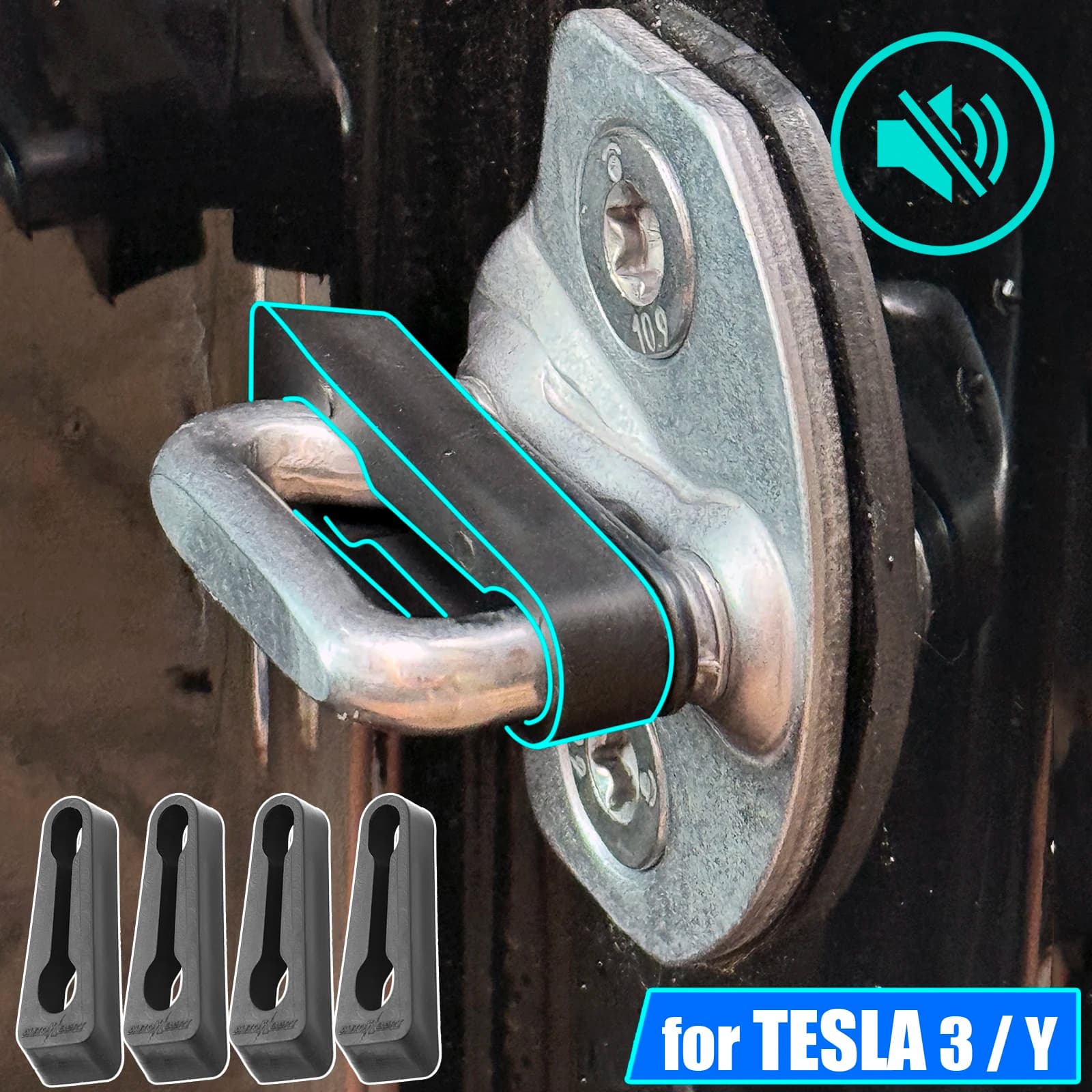 Serranda buffer serratura porta per Tesla Model 3 Y 2019-2024 Isolamento insonorizzato Silenzioso Sordo Creaking Rumore Gap Seal Stopper Deadener