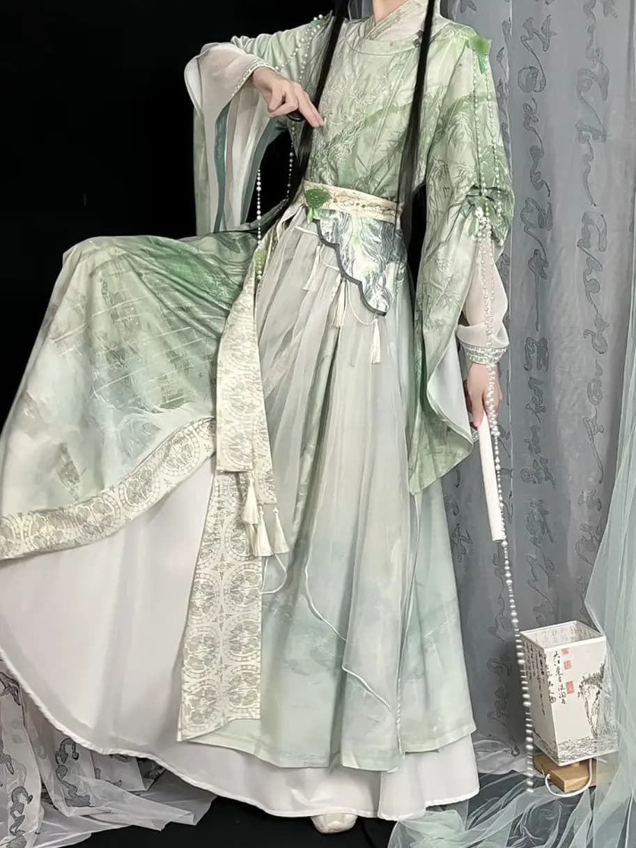 TGCF Ancient Chinese Hanfu Dress Traditional Embroidered Hanfu Sets Carnival Fairy green Hanfu Cosplay Costume