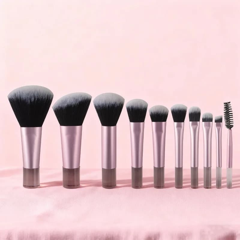 Set of 10 Mini Soft Brushes for Make-up, Brushes for Cypria, Blush and Contouring, Portable Tools for Face Make-up, Ideal for Beginners and Travel