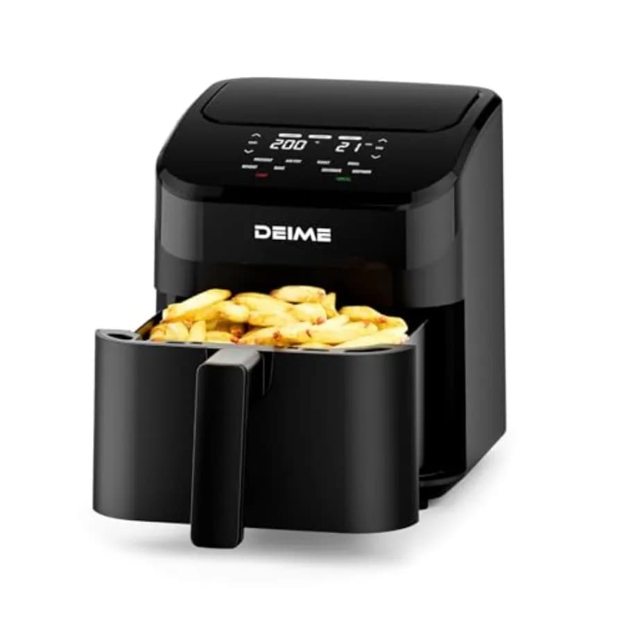 Friggitrice ad Aria 4.5 Qt, Piccola Friggitrice ad Aria Digitale Compatta Salvaspazio, per Cuocere, Riscaldare, Arrostire per Pasti Rapidi e Facili, Mini Compatta e Silenziosa