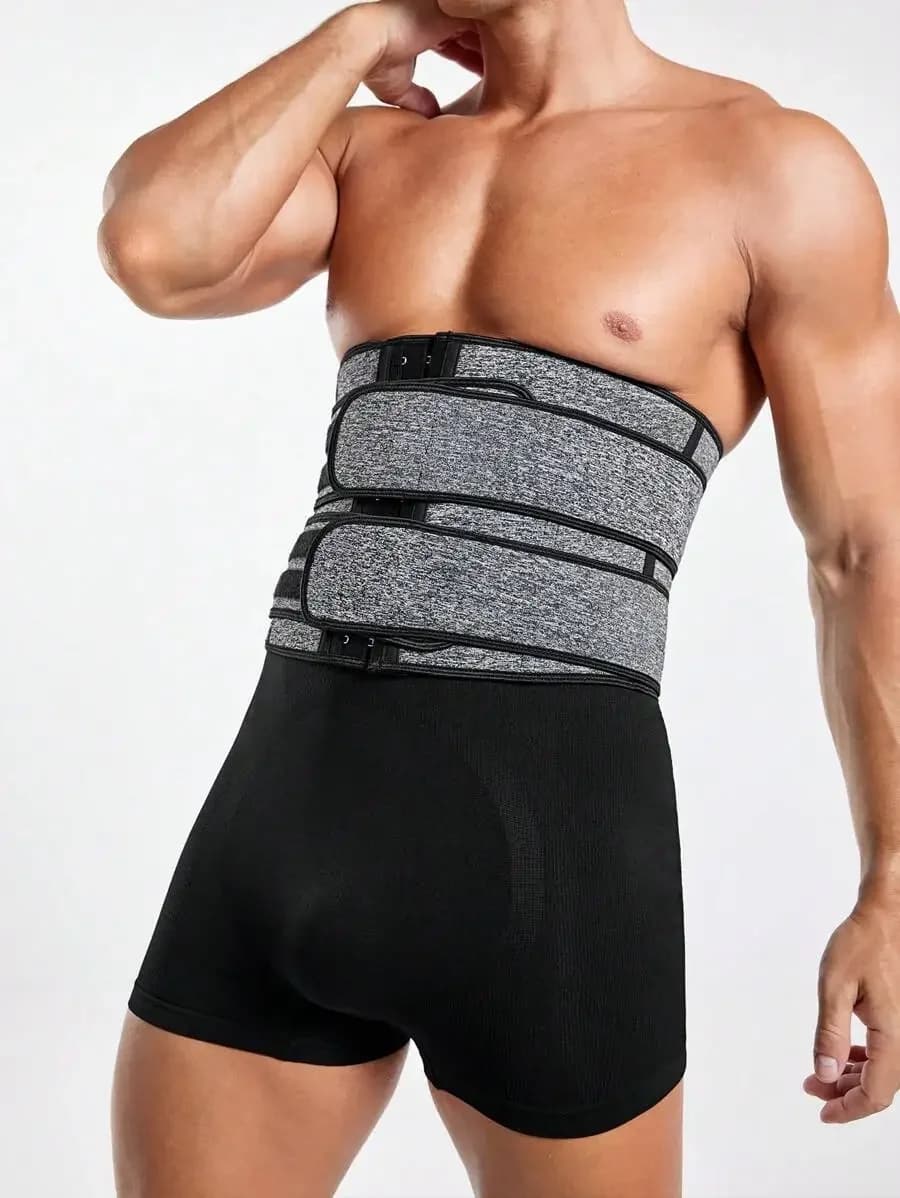 Cintura compressiva da uomo con cinghie regolabili per fitness e supporto posturale