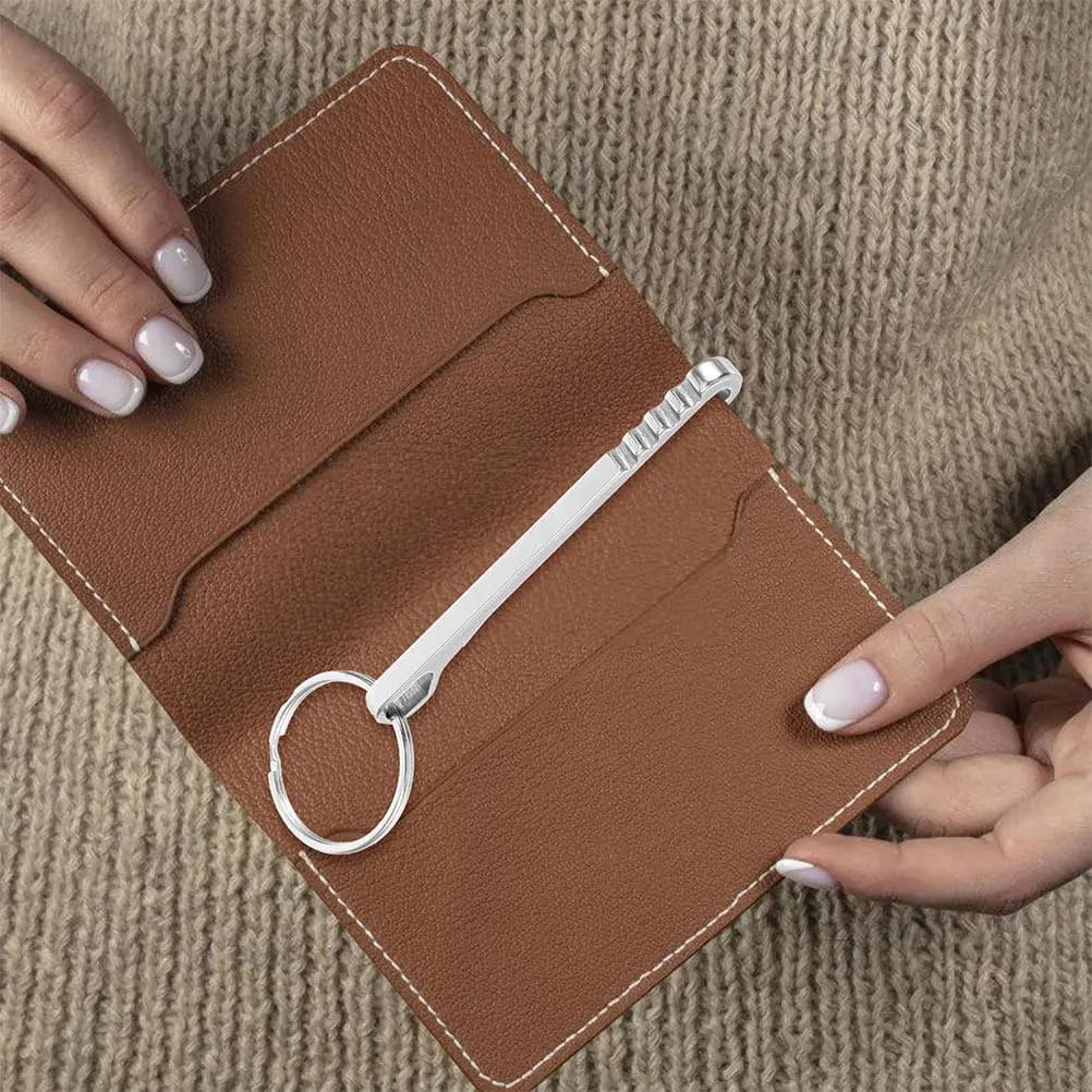 2 Pezzi Portamonete in Acciaio Inossidabile con Clip da Cintura, Moschettone Portachiavi per Esterni, Porta Contanti Portatile per Zaino e Cintura