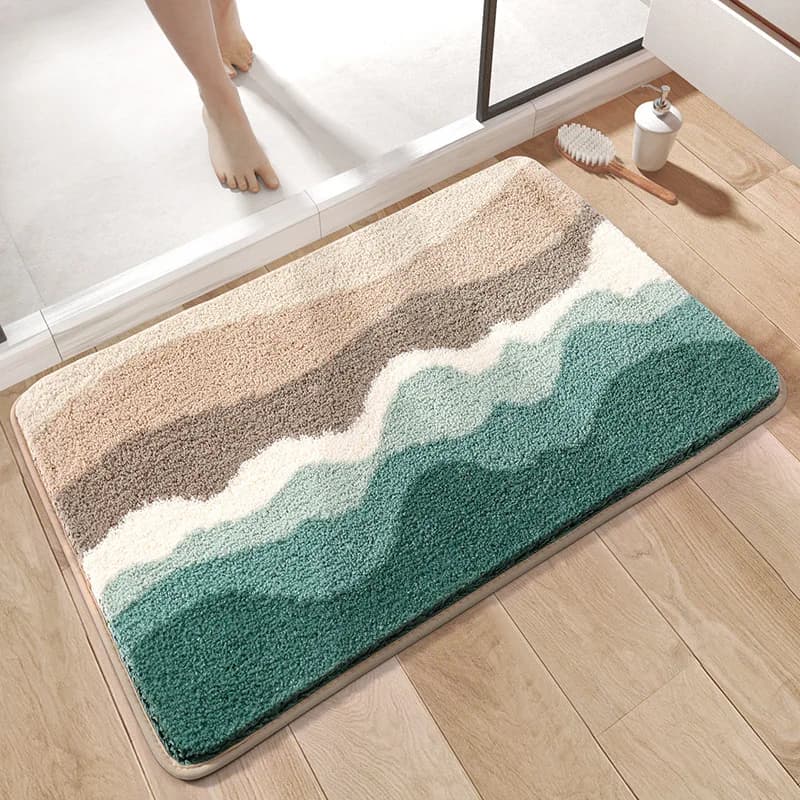Tappeto da bagno assorbente ad asciugatura rapida Antiscivolo Morbido Cloud Comfort Anti-spargimento Supporto in TPR Blocco Fibra Tech Nessun pelucchi Soffice tappetino da bagno