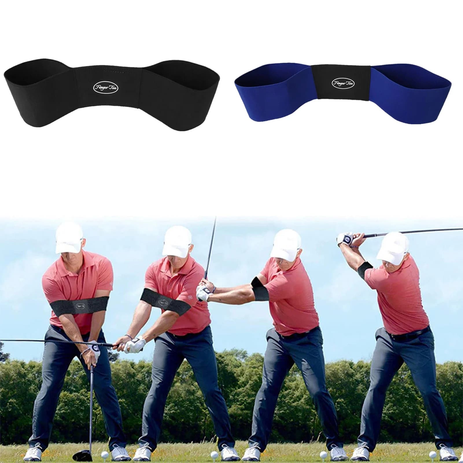 Cinghia per esercitazione dello swing da golf, strumento regolabile per la correzione della postura, cinghia per esercitazione dello swing a passo regolare per un gioco corretto dell'allineamento