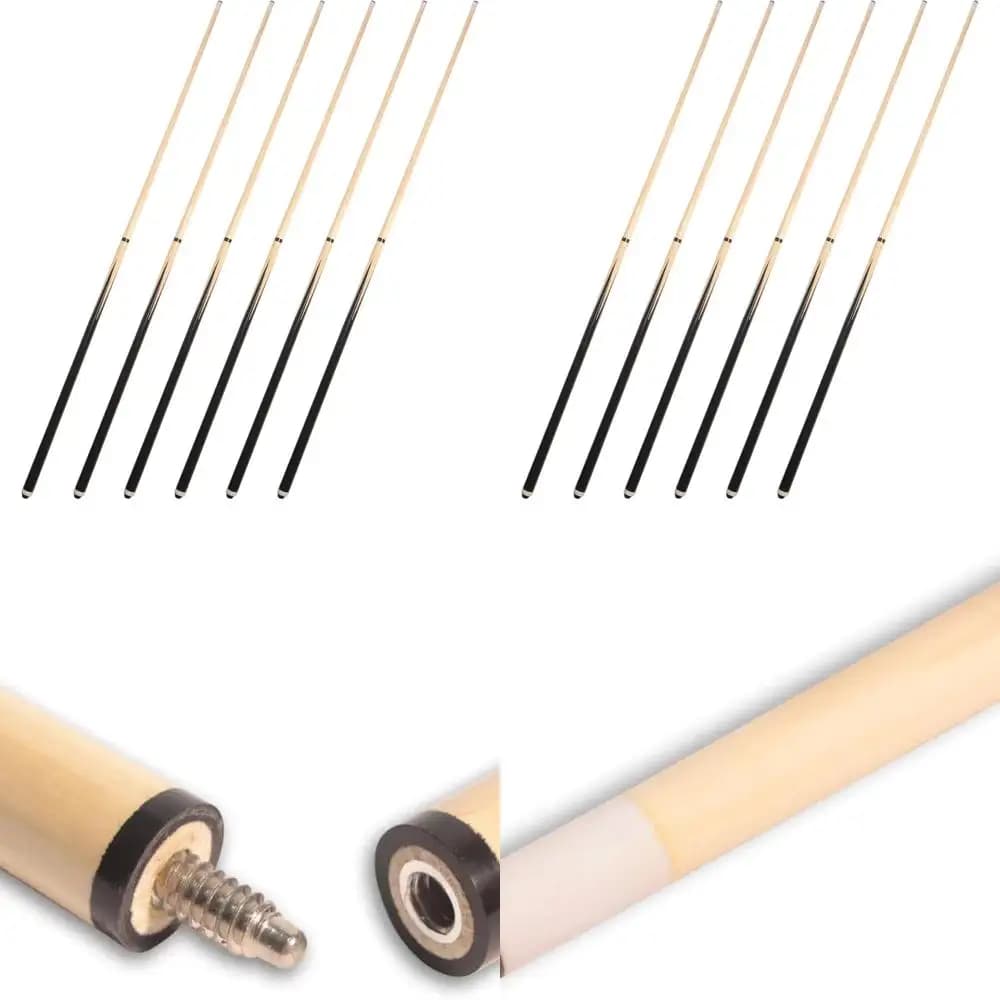 Stecche per biliardo da 2 pezzi 58 House, peso 19-21 once, punte da 13 mm, set di legno duro Opzioni: 2, 4, o 6