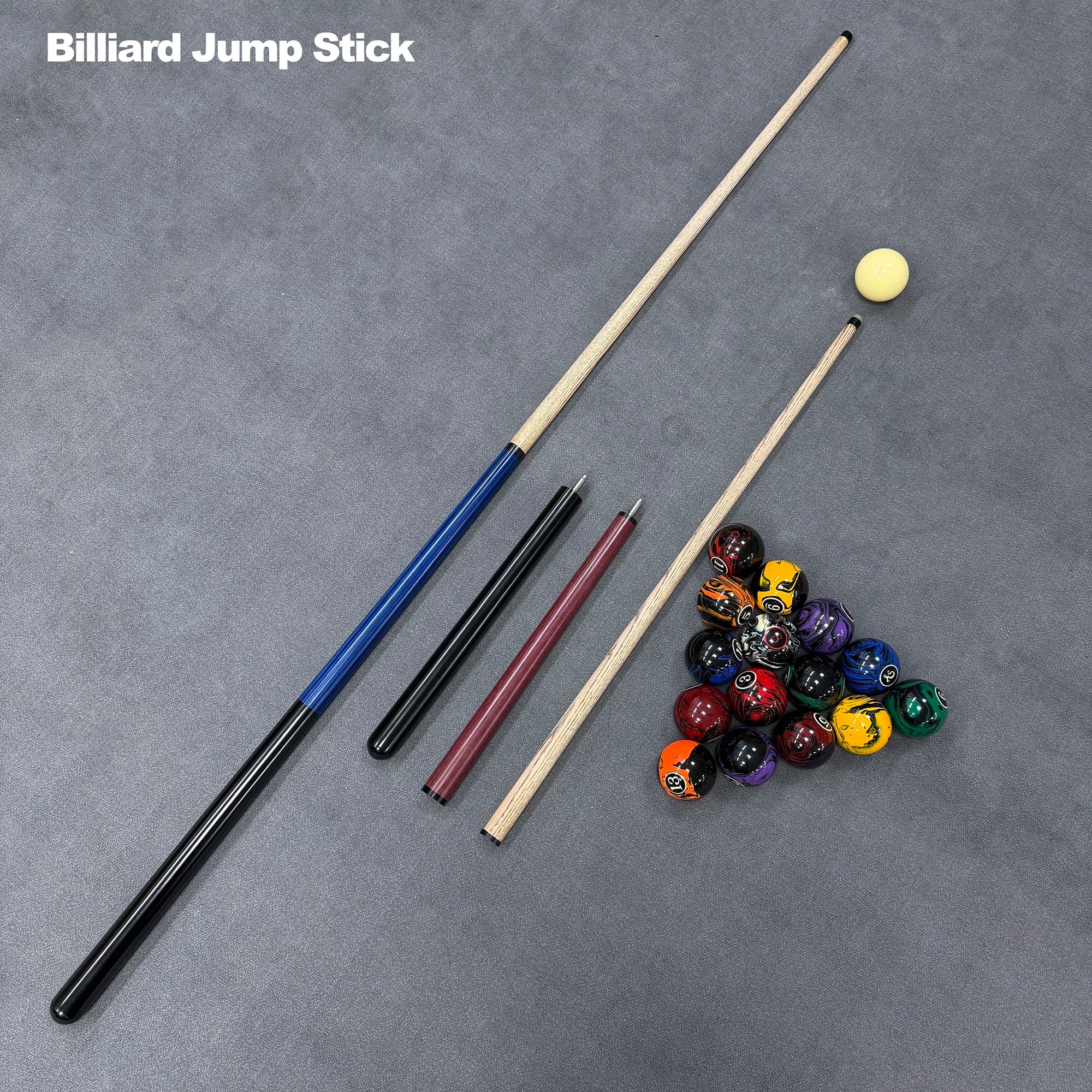 Billiard cue, jump cue, 138cm, head 13mm, high hard durable, jump integrated, multi-color optional, stable feeling