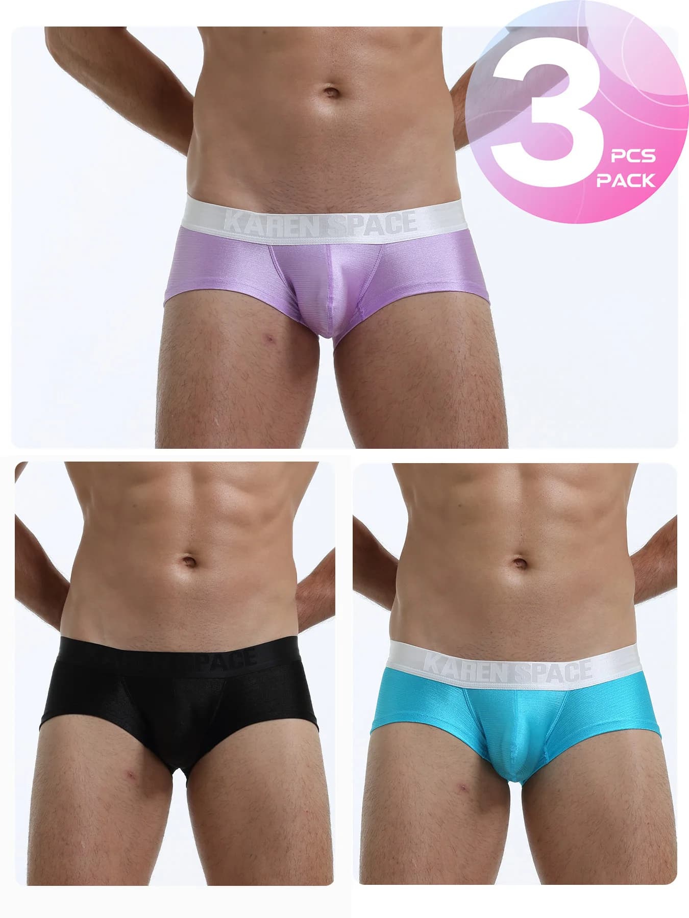 Men's Sexy Intimo Boxer Mutandine Silk Shorts Ice Silk Mutandine Original Briefs Ultra-thin Slip Transparent Gay Fun Discount 3 Pieces