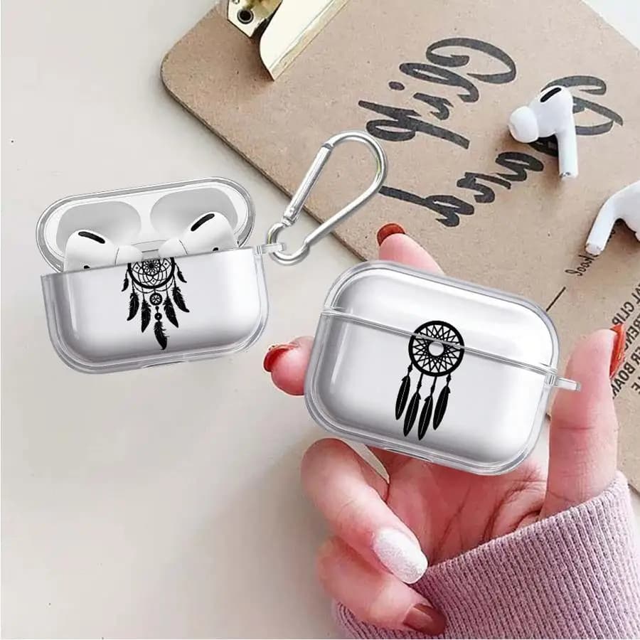 Clear Earphone Cases Cover Case For Airpods 1 Pro Pro3 3 2 4 Pro2 Triple Feather Dreamcatcher